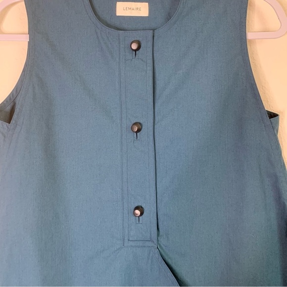 Lemaire Womens button up sleeveless top Prussia blue 36/S NWT - Picture 2 of 8